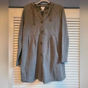 Motherhood Maternity grey button up jacket with hood (S)